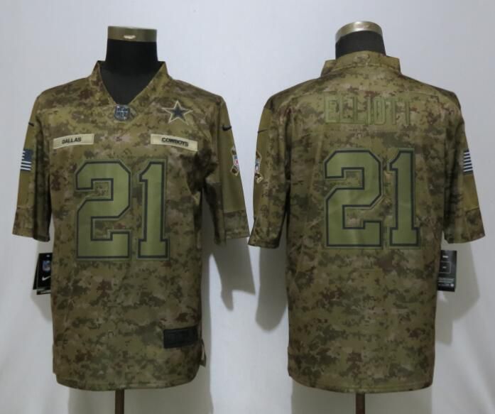 Men Dallas Cowboys #21 Elliott Nike Camo Salute to Service Limited NFL Jerseys->dallas cowboys->NFL Jersey